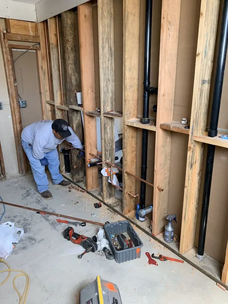 Commercial rough-in plumbing for Gas Line Repair in Lloyd